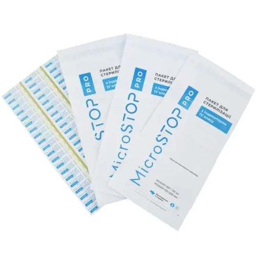MicroSTOP Sterilizavimo vokai 100 x 200, 100 vnt. (su vidiniais indikatoriais)
